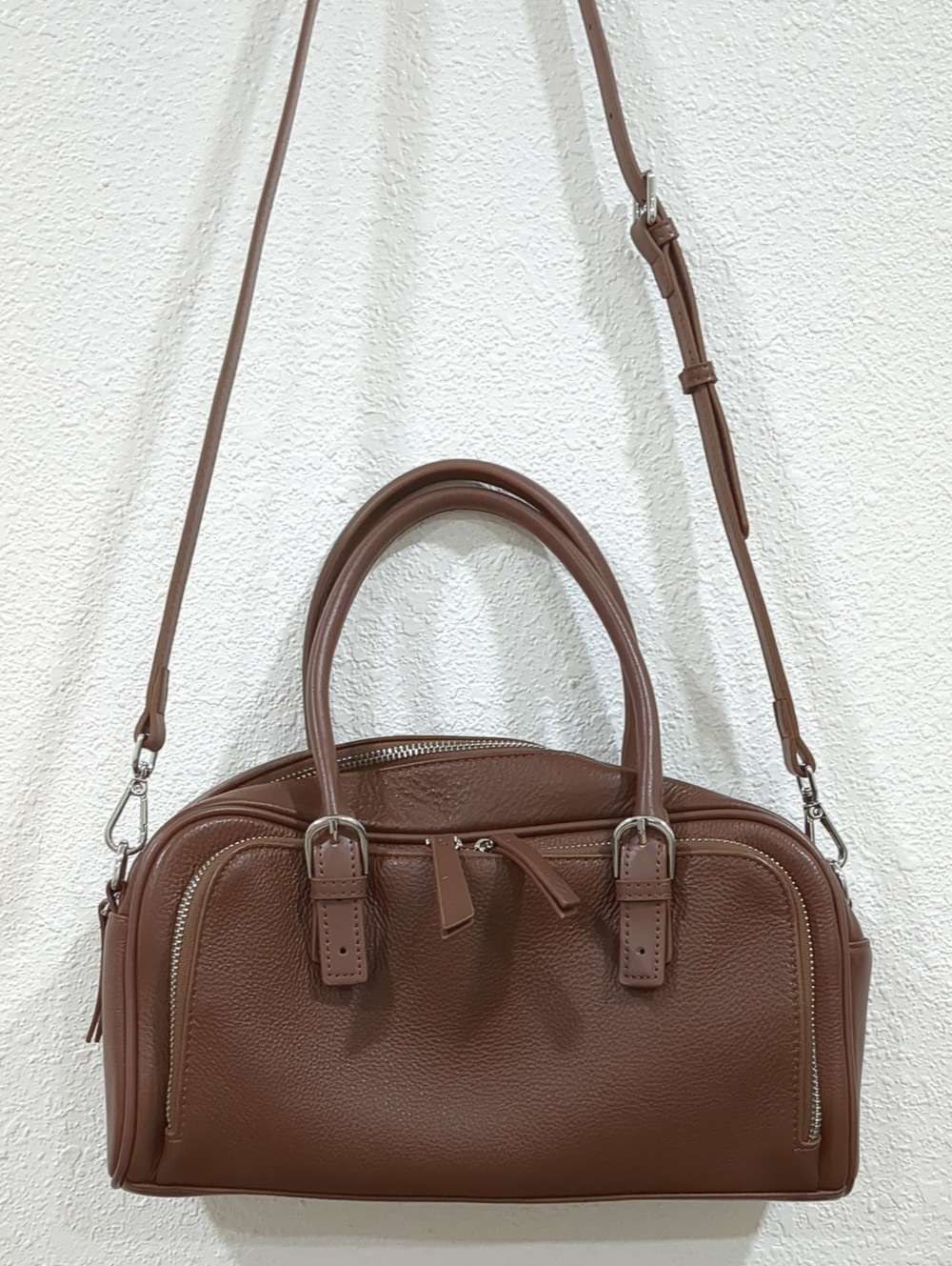Baguette Style Handbag - Genuine Leather